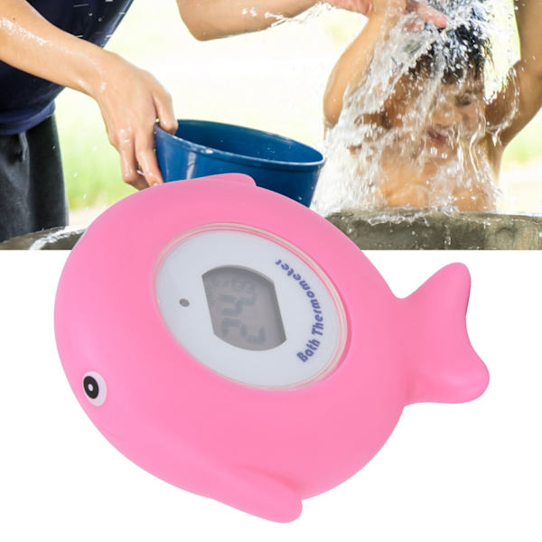 Baby Bad Elektronisk Termometer Söt Fiskformad LCD Dusch Temperaturmätare för Badkar SimbassängRosa