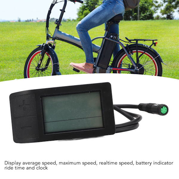 Elektrisk cykel LCD-displaymätare Vattentät 5-stiftskontakt Cykelkonverteringsmätare för Bafang-kontroller 24‑48V
