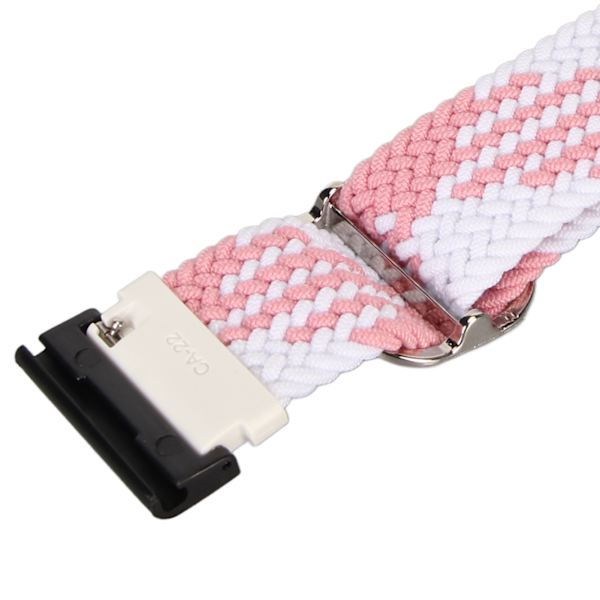 Nylon klockarmband ersättning elastisk andningsbar väv justerbar 26mm spänne klockarmband för Vertix 2 rosa vit