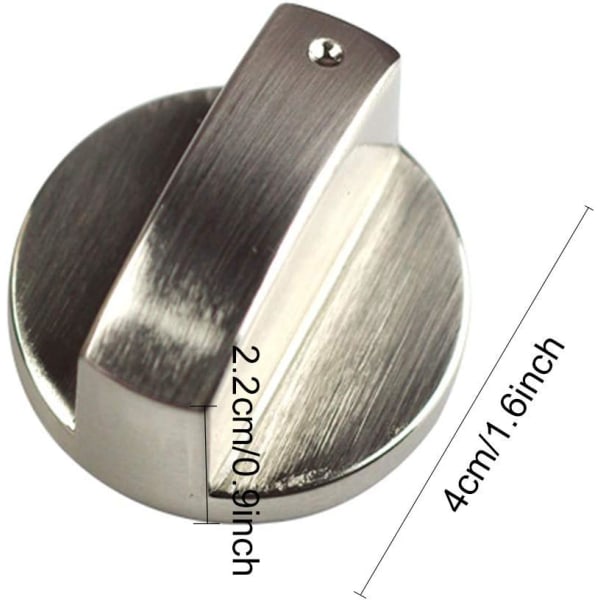Gasspisens kontrollknapp i borstad metall, gasspisens kokplatta, ersättningstillbehör (8 st 6 mm)