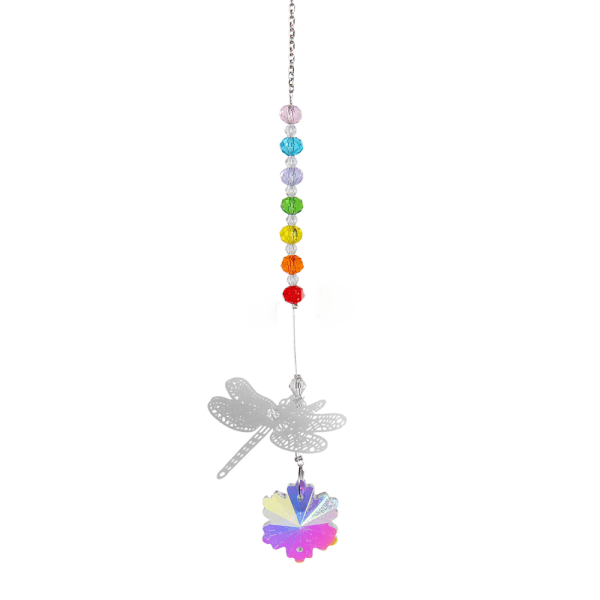 Förpackning med 7 Crystal Suncatcher Dragonfly Pendant Rainbow Maker