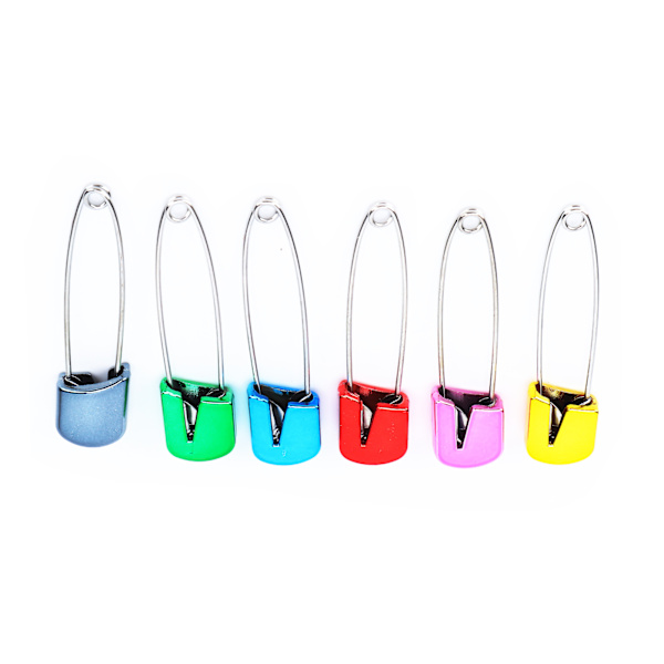 Assorterade färgade blöjnålar Säkerhetslåsande tygblöja Nappy sy stickning tyg nålar (slumpmässig färg) 6st 1#