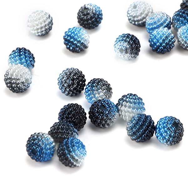 200 st pärlor i pärlemorfärg, gradientfärgade, bubbelformade pärlor med hål för smyckestillverkning och dekoration #11