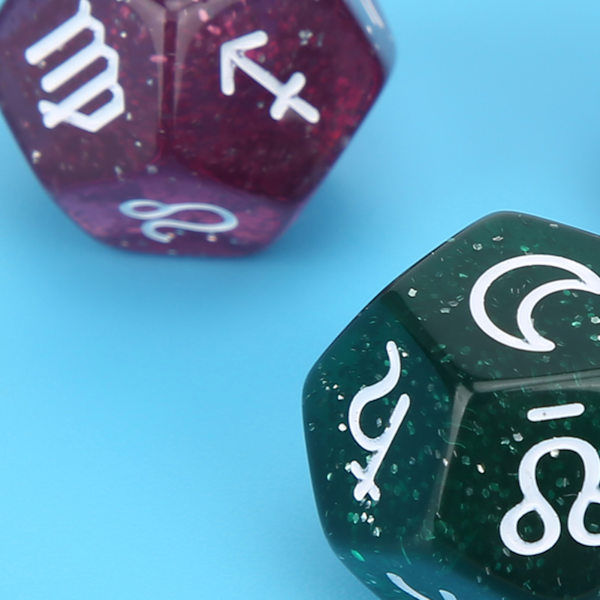 3 st 12-sidiga tarot-tärningar i harts för tarotkortspel, tärningar för fester och underhållning2#
