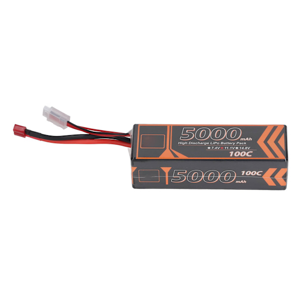 11,1V 5000mAh 100C 3S LiPo-batteri med T-formad röd pluggtillbehör för FPV RC Racing Car Quadcopter