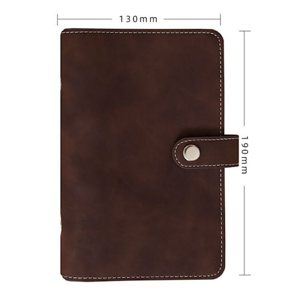A6 PU Läder Notebook Påfyllningsbar 6 Rund Ringpärm Omslag för A6 Fyllpapper Notebook Personlig Planerare Pärm