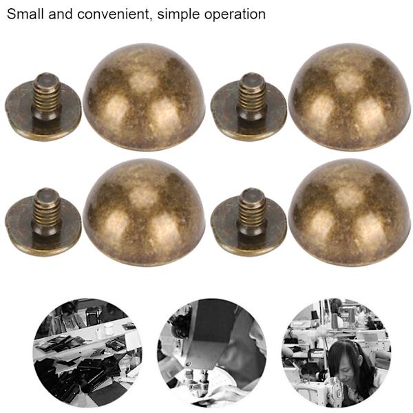 30 set skruv svampnitar bronsfärgade kupolnitar för läderdekoration 12 mm