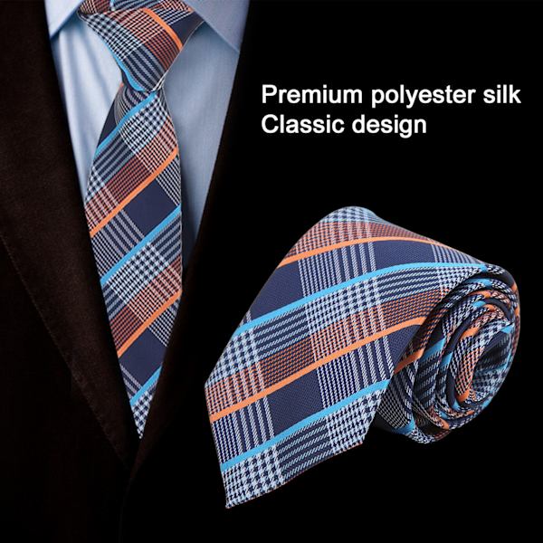 Herr slips ca 57,5 tum lång 3,1 tum bred polyester siden hög densitet klassisk stil herr slips för bröllop fest möte