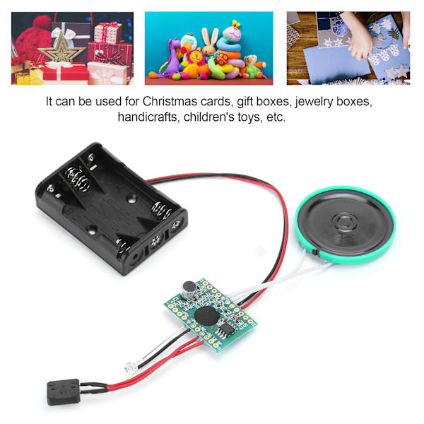 4-minuters inspelningsuppspelning DIY ljudljus sensor modul spela en gång tillbehör