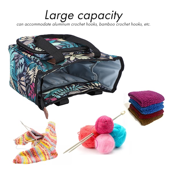 Ullförvaringsväska Multifunktionell Organizer Virkning Stickning Garn Tote Craft Sytillbehör