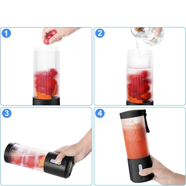 Smoothie-maskin 530 ml, 6 blad skakningar och smoothies juicer kopp