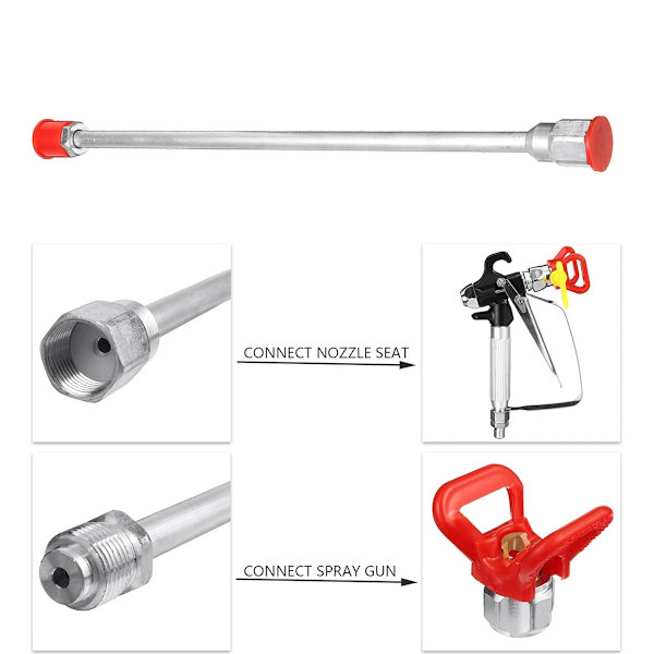Lefou STOL Airless Färgspruta Förlängningsstång för Airless Spraymunstycke Sprutpistol Färg 1 Styck 30cm