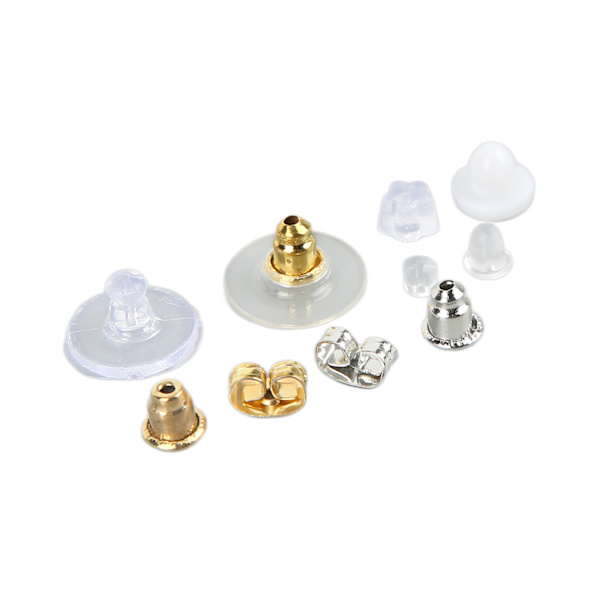 530 st Earring Backs i Legering Silikon Plast Material DIY Tillverkning Lätt Utbytbara Smyckestillbehör för Hantverk