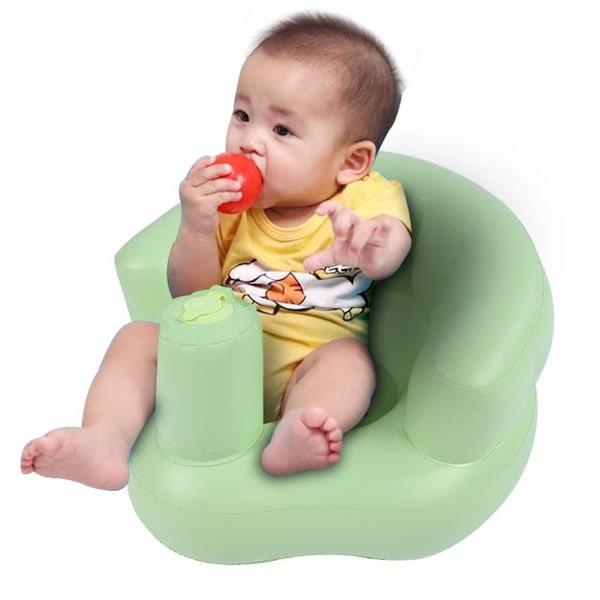 Baby Inbyggd Pump Badstol Uppblåsbar Stol Soffa Lek Barn (grön)