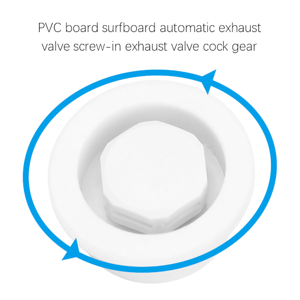 2 st PVC Surfboard Paddle Board Ventilationshål Automatisk Andning Vattentät Tillbehör Vit