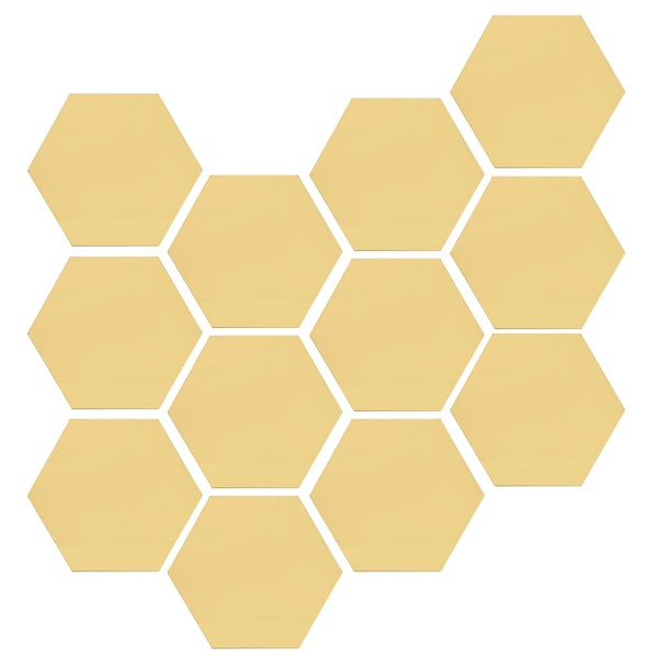 Hexagon Väggdekaler, DIY Estetisk Dekorativ Spegeleffekt Akryl Självhäftande För Slät Yta Applikation I Heminredningsprojekt, 12st