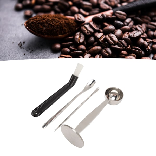 Kaffetamper Sked Rörsked Kaffe Art Penna Dubbelhuvud Kaffe Tamper Skopa Kit med Rengöringsborste