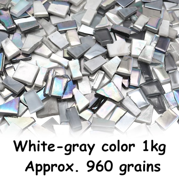 Om vikten av 1 kg mosaikfragment oregelbundet formade handgjorda hörnbitar glas blandade färgpartiklar