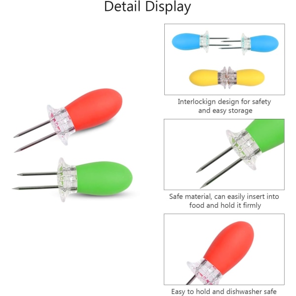 8 st rostfria majskolvshållare grillgafflar spett majskolv för hemlagning fest camping