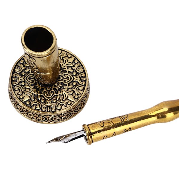 Kalligrafi Pen Retro Stil Pålitlig Bärbar Utbytbar Spetsar Attraktiva Dekorativa Skrivverktyg för PresentRos Röd