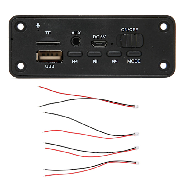 Bluetooth MP3 Dekoderkort 2 X 3W Multifunktionell Bluetooth 5.0 Modul Spelare för MP3-spelare Svart