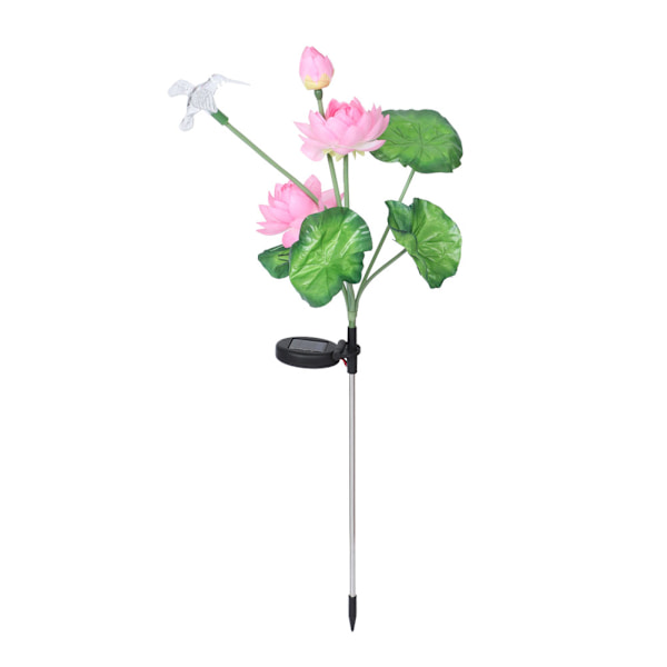 Solcellslampor Lotus Style Färgglada LED-gräsmattslampor för trädgårdsgård Kolibri