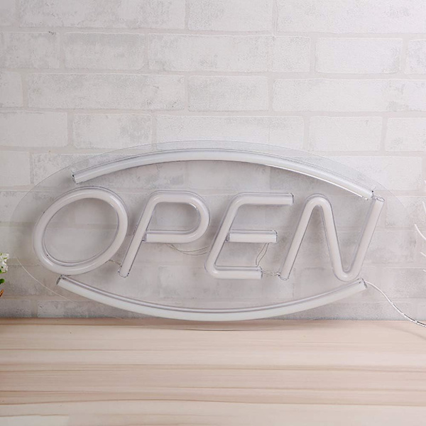 LED Open Neon Skyltar Öppna Ord Neon Nattljus för Rum Dekor Ljuslampa Sovrum Bar Pub Hotell Cafe Restaurang Lekrum Väggkonst Dekorationsskylt