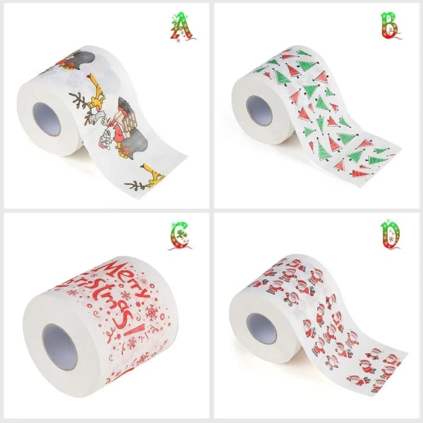 Jultoalettpapper Hem Jultomte Bad Toalettpapper Julmaterial Xmas Decor Tissue Roll 10*10cm Dekor