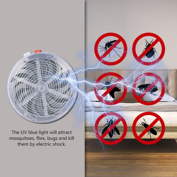 Solardriven insektsdödare, fläktskyddsinspirerad design, kemikaliefri skadedjursbekämpning, miljövänlig insektsfälla för utomhusbruk vid camping