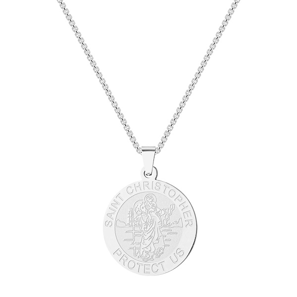 Philip Jones St Christopher-halsband i rostfritt stål för män