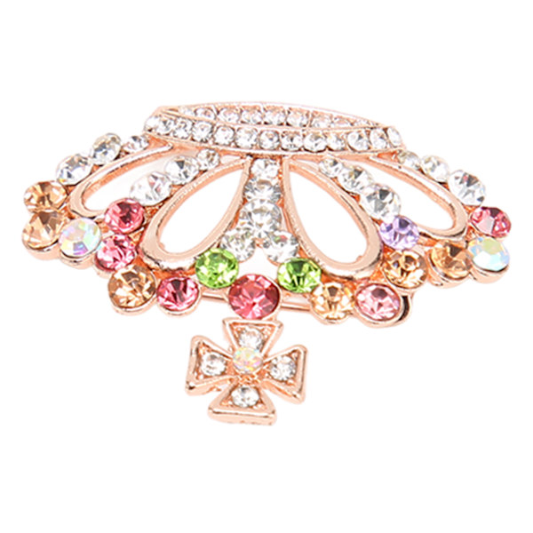 Kristall Rhinestone Kron Brosch Pin Färgad Prinsessa Drottning Tiara Kron Broscher för Kvinnor Flickor Bröllopsfest Födelsedag