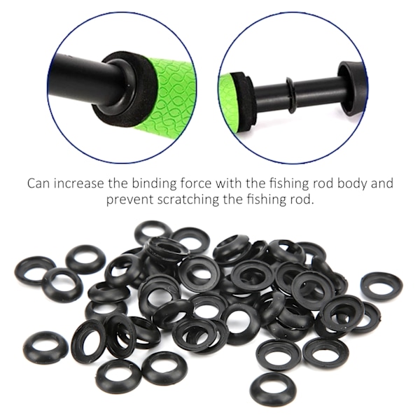 60 st Fiske Spö Byggnad Silikon Elastisk Lindning Kontroll Klänning Ring Trim Ring Adapter 8,5 MM