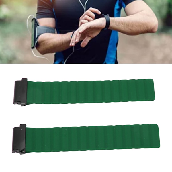 Magnetisk klockarmband Justerbar Snabbkoppling Silikon Klockarmband 20mm Passar för Garmin Fenix 7S 6S 5S OD Grön