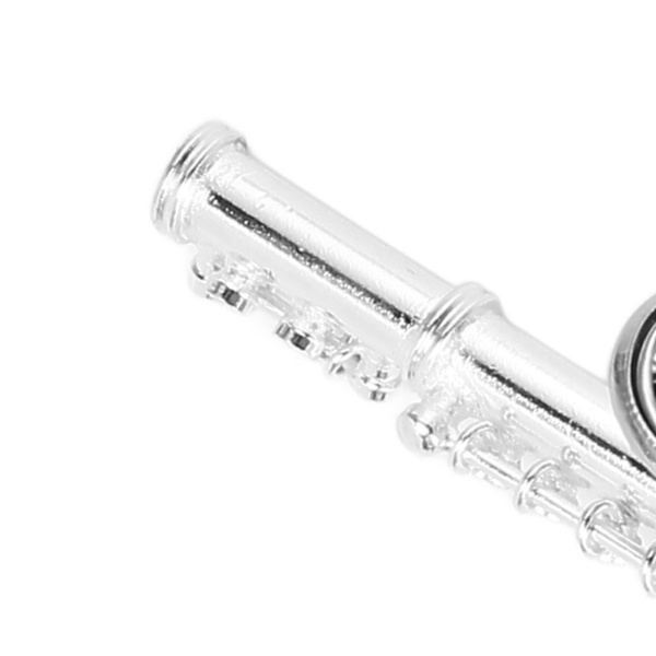 Miniatyrflöjt Brosch Hög Simulering Utsökt Miniatyrflöjt Modell Musikalisk Brosch för Musikälskare Silver
