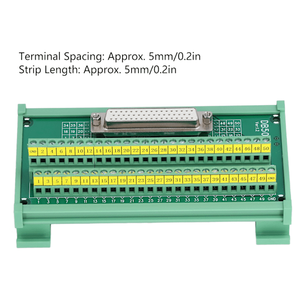 DB50 till Terminalanslutningsadapterplatta PCB-kort Rakt Hon DC60V DB50‑M7