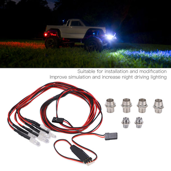 Modell Driftbil LED Nattljus Stabil Robust Hållbar Hög Ljusstyrka LED-strålkastare för RC-bil