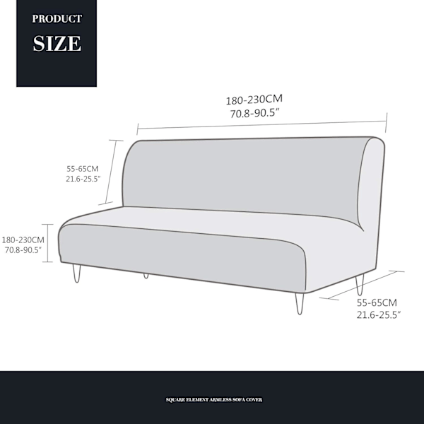 Clic Clac Stretch Soffa Överdrag Armlös Soffa Överdrag Elastisk Soffa Säng Överdrag Tryck Överdrag för Perfekt Skydd för Soffa 180-210cm 1 Del (X)
