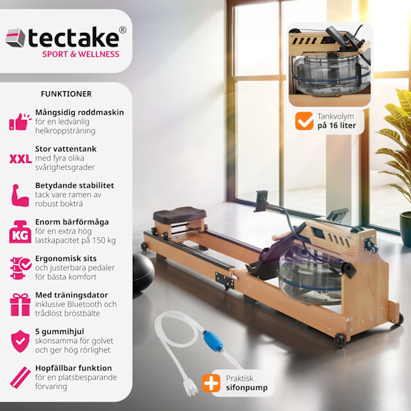tectake Trärorsmaskin Titan hopfällbar, ergonomisk, 150kg bärkapacitet Brun