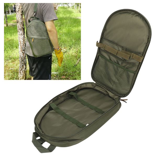 Camping Kokkärlsväska Polyesterfiber Multifunktionell Bärbar Camping Köksredskap Organizer Förvaringsväska för Utomhusgrill Resa Grön
