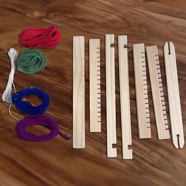 Kreativ Vävmästerverk, Multi-Hantverksvävstol, Naturligt Trägarn &amp; Sladd Handgjort Kit För Nybörjare Och Barn, Säkert Material,