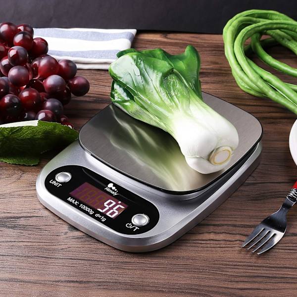 Digital köksvåg - Från 1 g till 10 kg - Rostfritt stål - Hög precision - Med LCD-display