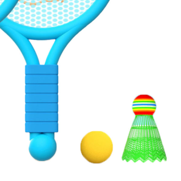 Badmintonracket för barn, lätt badmintonracket leksaksset för 3-7 år pojkar flickor inomhus utomhus blå tiger