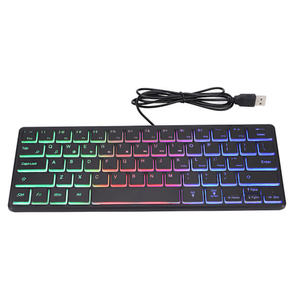 Trådbundet speltangentbord 64 tangenter Mini RGB 3 bakgrundsbelysningar Skrivbord Notebook Datortillbehör