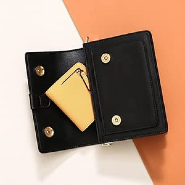 Damplånbok i litet format med RFID-skydd, kort plånbok i läder med dragkedja, mjuk och bekväm söt myntficka