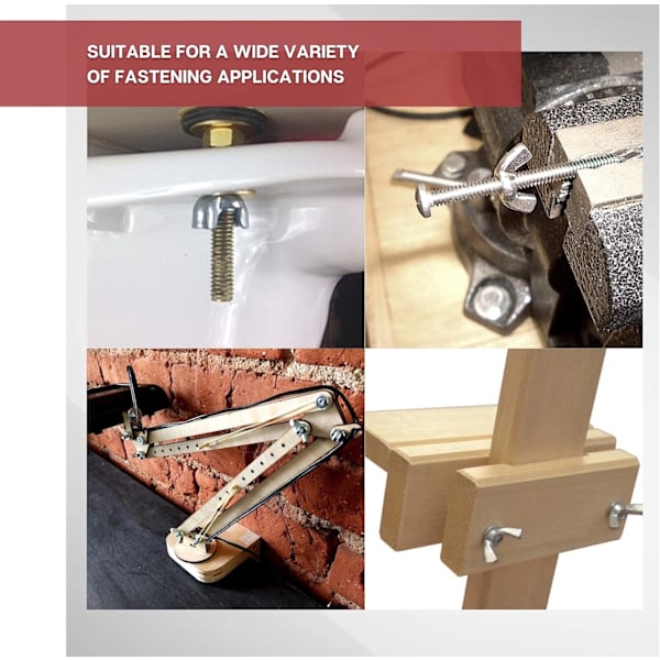 Vingmutter M6 Galvaniserat Stål Sortiment Vingmutter 20 PCS Vingmutter, Set Vingmutter, DIY Tillbehör, Verktyg För Fixering