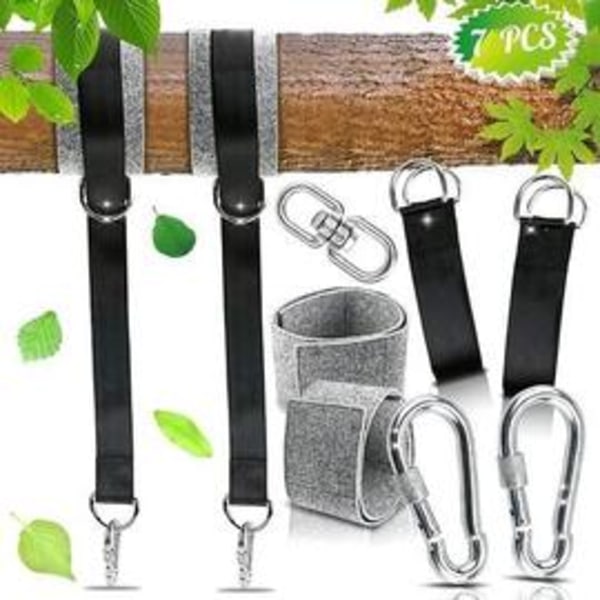 Hängmattsrem, upphängningsrem, högkvalitativa upphängningsremmar för hängmatta och trädgårdsgunga, maxbelastning 1000 kg (svart)