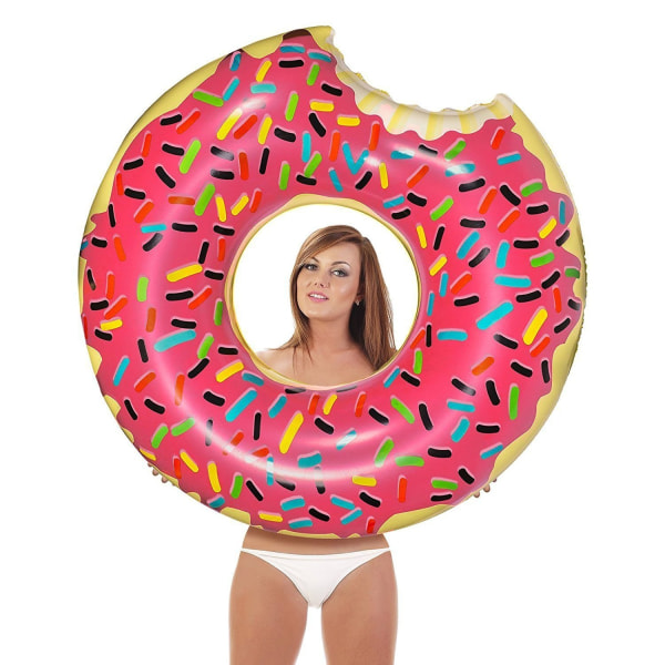 Flytande föremål i barnpool uppblåsbar donut pool flytande simring en person poolparty