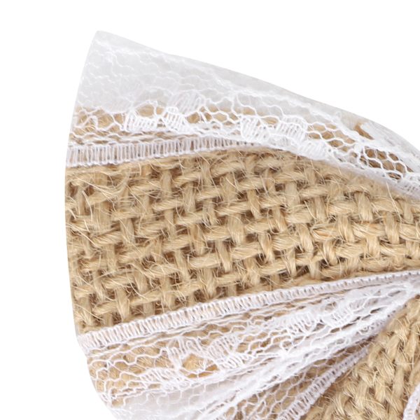 10 st Burlap Rosett Spets Ruched Rosett Handgjord Hantverk Jul Födelsedag Bröllop Dekoration