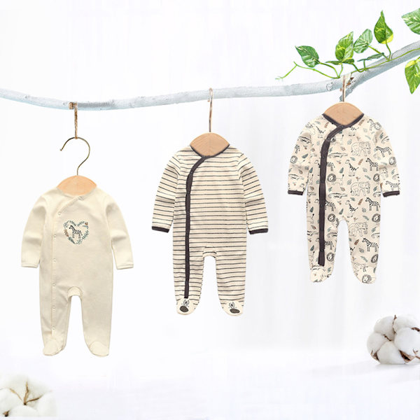 Baby pojkar flickor sova rompers, 3-pack