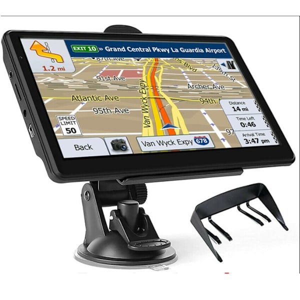 Universal 7-tums GPS-navigator för bil med högupplöst pekskärm och fäste för lastbil